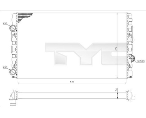 Radiator, engine cooling 737-0051-R TYC