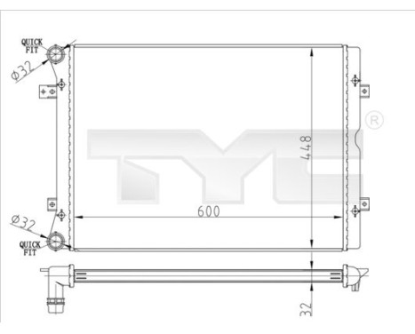 Radiator, engine cooling 737-0067-R TYC