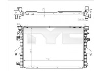 Radiator, engine cooling 737-0069 TYC