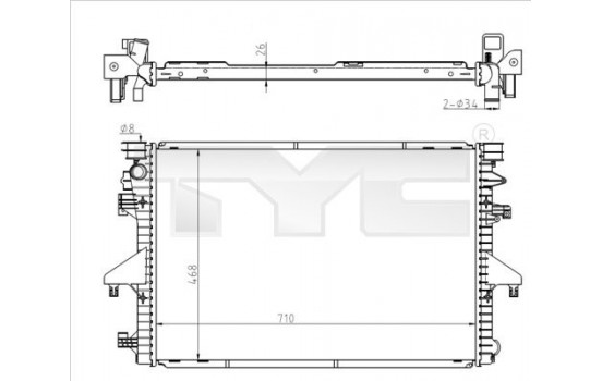 Radiator, engine cooling 737-0069 TYC