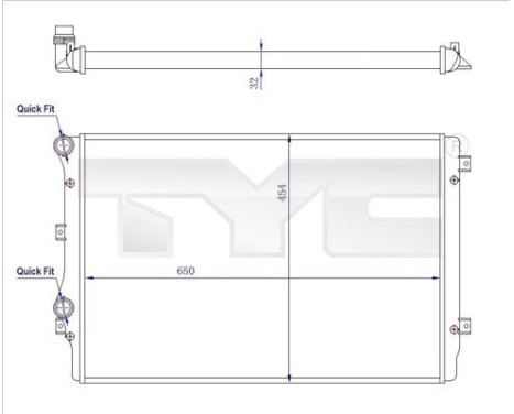 Radiator, engine cooling 737-0072-R TYC