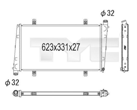 Radiator, engine cooling 738-1001 TYC