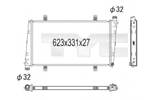 Radiator, engine cooling 738-1001 TYC