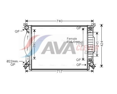 Radiator, engine cooling AI2205 Ava Quality Cooling