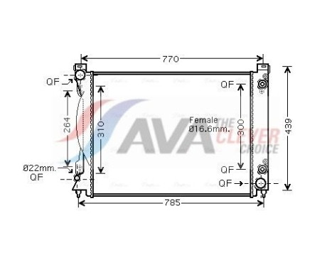 Radiator, engine cooling AI2231 Ava Quality Cooling