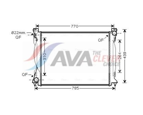 Radiator, engine cooling AI2235 Ava Quality Cooling