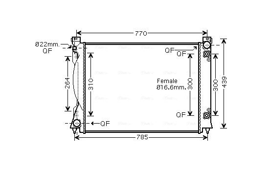 Radiator, engine cooling AI2236 Ava Quality Cooling