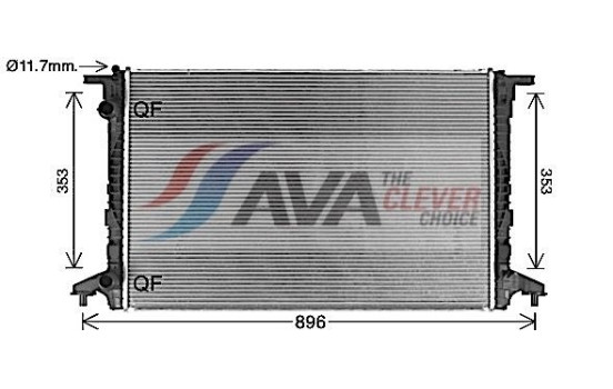 Radiator, engine cooling AI2440 Ava Quality Cooling, Image 2