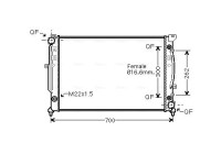 Radiator, engine cooling AIA2125 Ava Quality Cooling