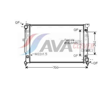 Radiator, engine cooling AIA2125 Ava Quality Cooling