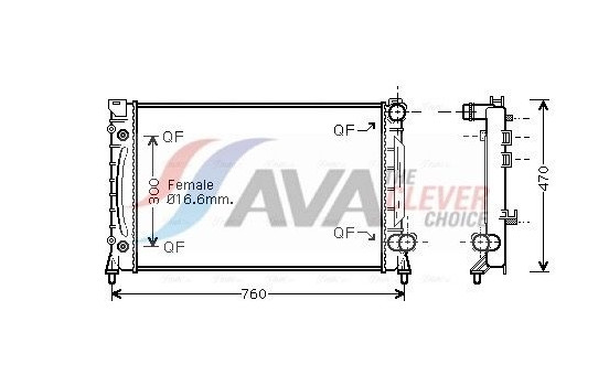 Radiator, engine cooling AIA2158 Ava Quality Cooling