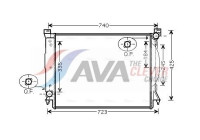 Radiator, engine cooling AIA2245 Ava Quality Cooling