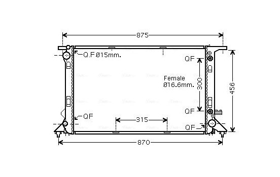 Radiator, engine cooling AIA2309 Ava Quality Cooling