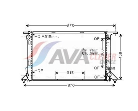 Radiator, engine cooling AIA2309 Ava Quality Cooling
