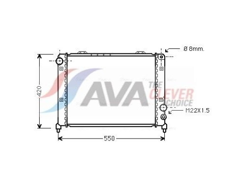Radiator, engine cooling AL2035 Ava Quality Cooling