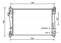 Radiator, engine cooling AL2124 Ava Quality Cooling