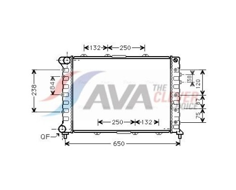 Radiator, engine cooling ALA2038 Ava Quality Cooling