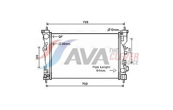 Radiator, engine cooling ALA2120 Ava Quality Cooling