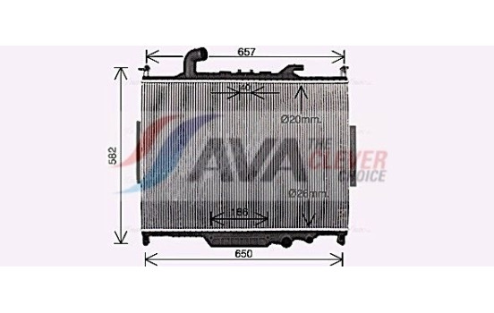 Radiator, engine cooling AU2336 Ava Quality Cooling, Image 2