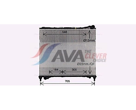 Radiator, engine cooling AU2337 Ava Quality Cooling, Image 2