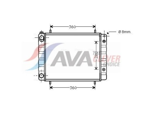 Radiator, engine cooling AUA2082 Ava Quality Cooling