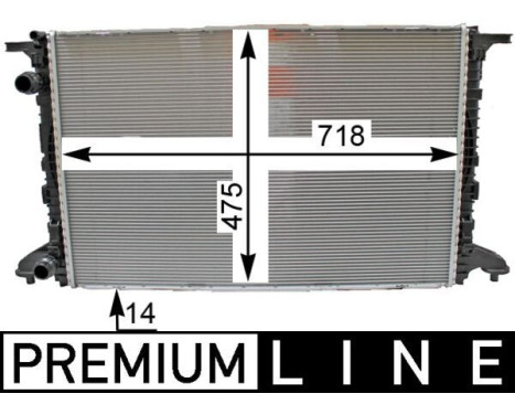 Radiator, engine cooling BEHR *** PREMIUM LINE ***, Image 3