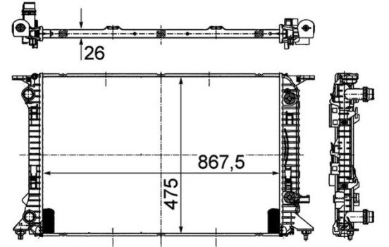 Radiator, engine cooling BEHR *** PREMIUM LINE ***, Image 2