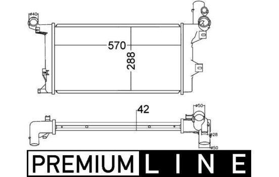 Radiator, engine cooling BEHR *** PREMIUM LINE ***, Image 2