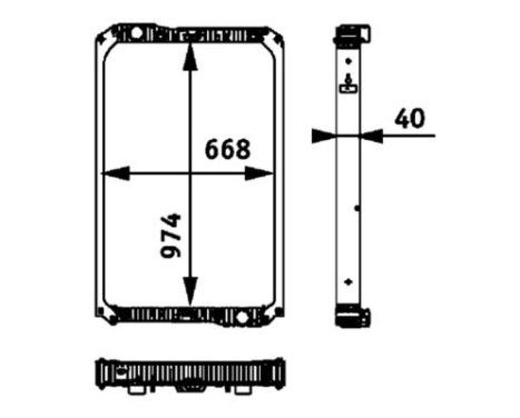 Radiator, engine cooling BEHR *** PREMIUM LINE ***, Image 2
