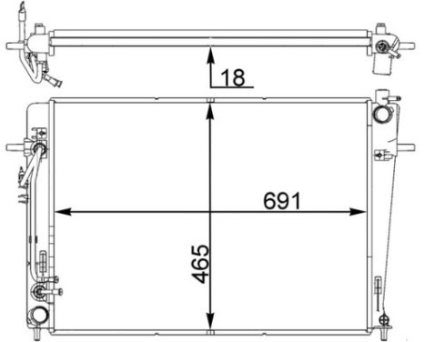 Radiator, engine cooling BEHR *** PREMIUM LINE ***, Image 2