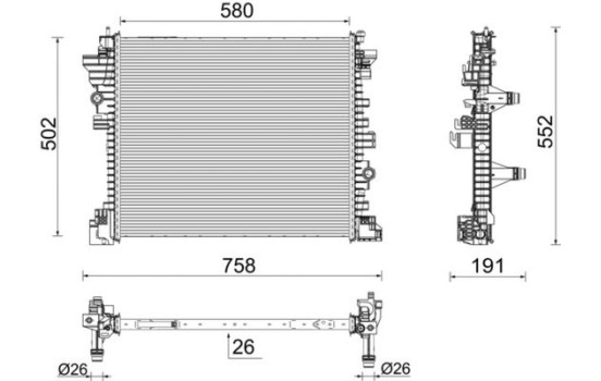 Radiator, engine cooling BEHR *** PREMIUM LINE ***, Image 11