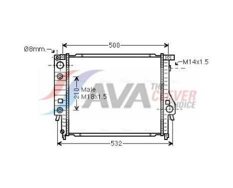 Radiator, engine cooling BW2099 Ava Quality Cooling