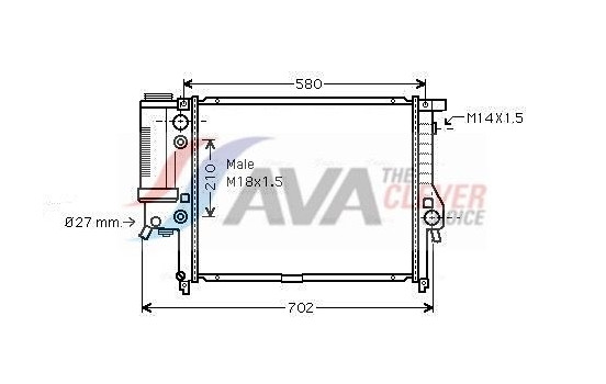Radiator, engine cooling BW2122 Ava Quality Cooling