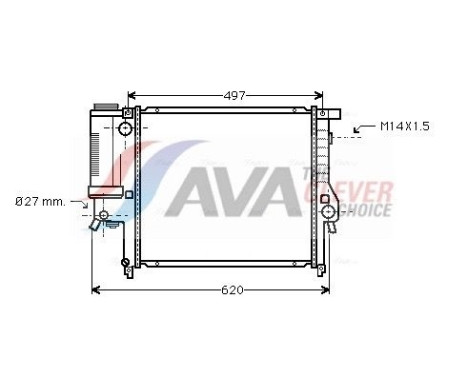 Radiator, engine cooling BW2124 Ava Quality Cooling