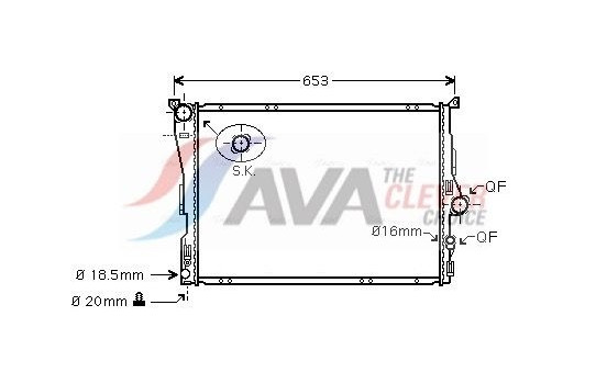 Radiator, engine cooling BW2343 Ava Quality Cooling