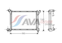 Radiator, engine cooling BWA2263 Ava Quality Cooling