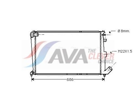 Radiator, engine cooling CNA2066 Ava Quality Cooling