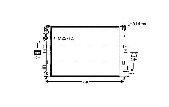 Radiator, engine cooling CNA2089 Ava Quality Cooling