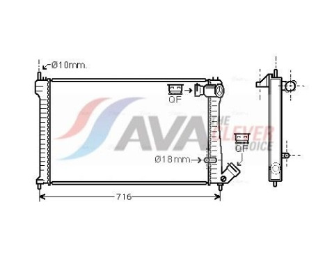 Radiator, engine cooling CNA2102 Ava Quality Cooling