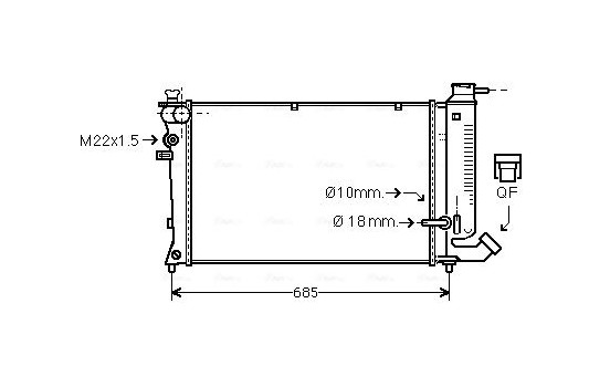 Radiator, engine cooling CNA2110 Ava Quality Cooling