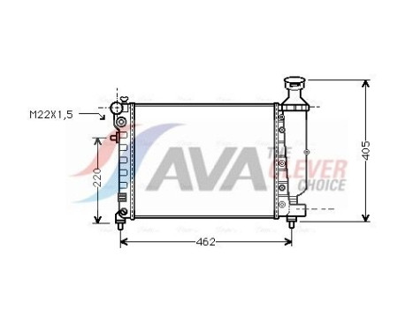 Radiator, engine cooling CNA2115 Ava Quality Cooling