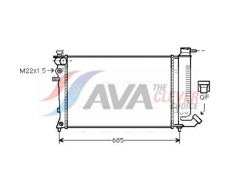 Radiator, engine cooling CNA2135 Ava Quality Cooling