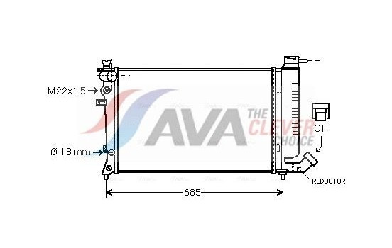 Radiator, engine cooling CNA2136 Ava Quality Cooling