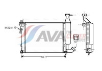 Radiator, engine cooling CNA2149 Ava Quality Cooling