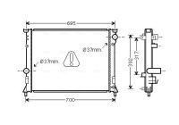 Radiator, engine cooling CR2116 Ava Quality Cooling