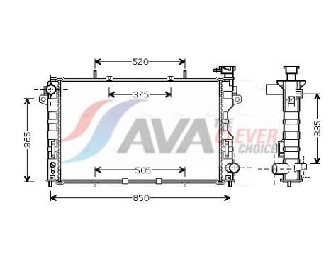 Radiator, engine cooling CRA2081 Ava Quality Cooling