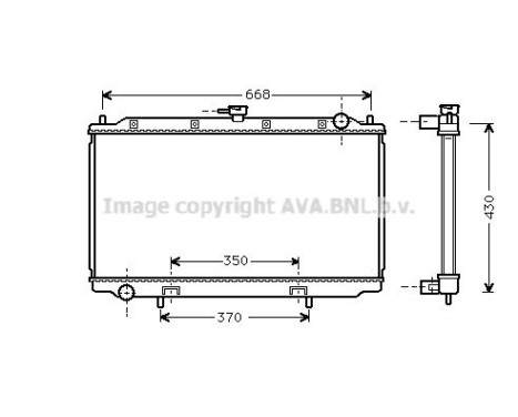 Radiator, engine cooling DN2181 Ava Quality Cooling