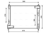 Radiator, engine cooling DN2354 Ava Quality Cooling