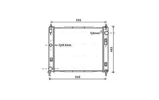 Radiator, engine cooling DN2385 Ava Quality Cooling