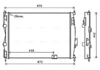 Radiator, engine cooling DN2414 Ava Quality Cooling